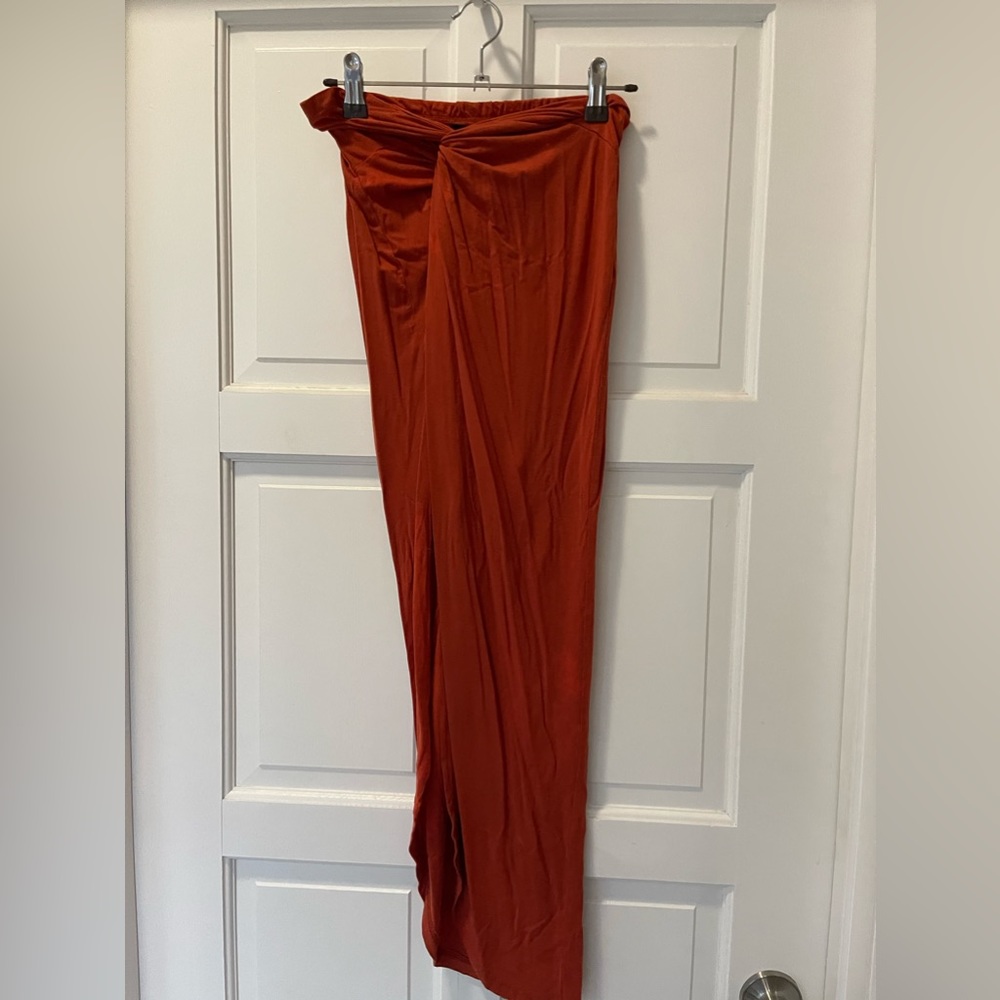 SHEIN asymmetrical orange wrap skirt